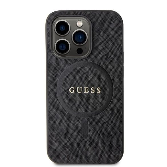 Guess GUHMP15LPSAHMCK iPhone 15 Pro 6.1" fekete keménytok Saffiano MagSafe