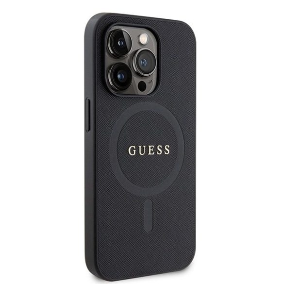 Guess GUHMP15LPSAHMCK iPhone 15 Pro 6.1" fekete keménytok Saffiano MagSafe