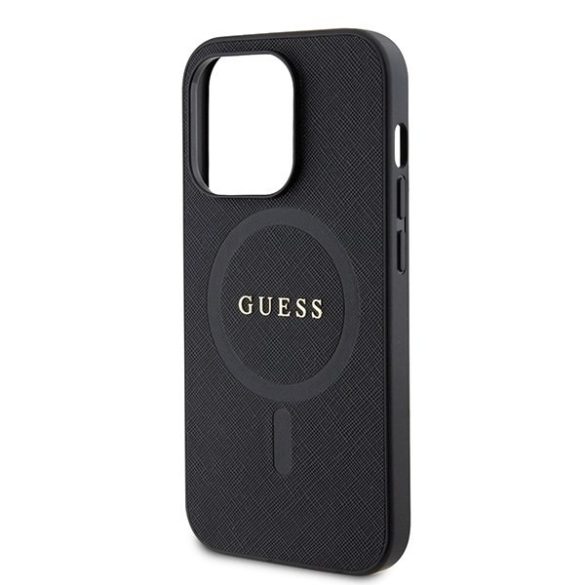 Guess GUHMP15LPSAHMCK iPhone 15 Pro 6.1" fekete keménytok Saffiano MagSafe