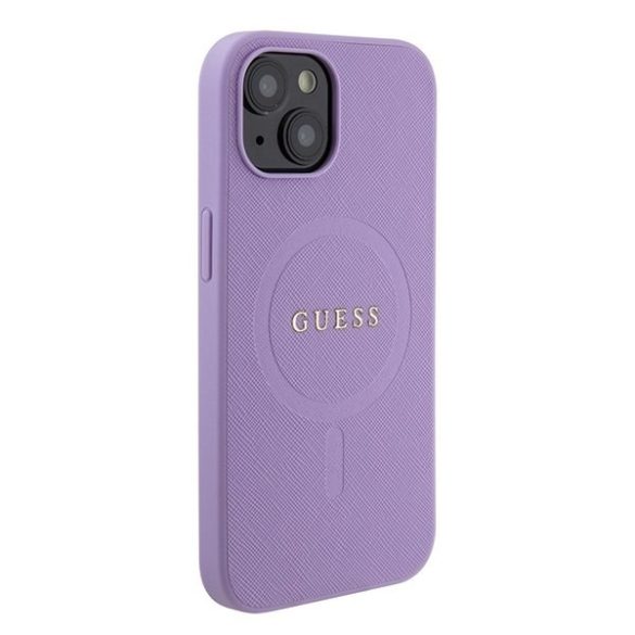 Guess GUHMP15SPSAHMCU iPhone 15 / 14 / 13 6.1" lila keménytok Saffiano MagSafe iPhone