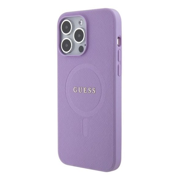 Guess GUHMP15LPSAHMCU iPhone 15 Pro 6.1" lila keménytok Saffiano MagSafe