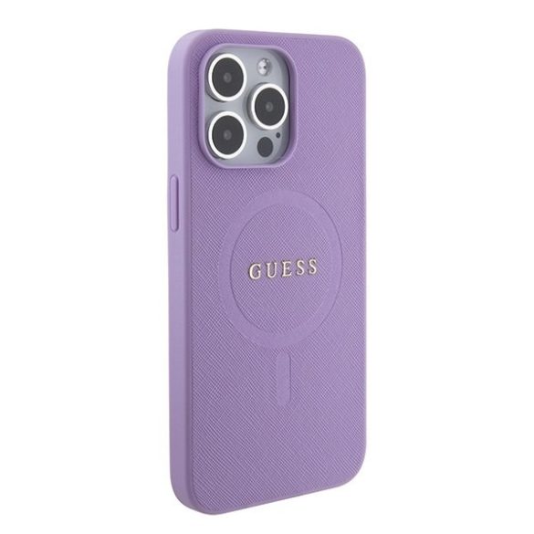 Guess GUHMP15LPSAHMCU iPhone 15 Pro 6.1" lila keménytok Saffiano MagSafe