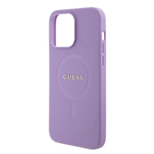 Guess GUHMP15LPSAHMCU iPhone 15 Pro 6.1" lila keménytok Saffiano MagSafe