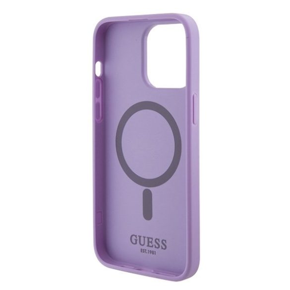 Guess GUHMP15LPSAHMCU iPhone 15 Pro 6.1" lila keménytok Saffiano MagSafe