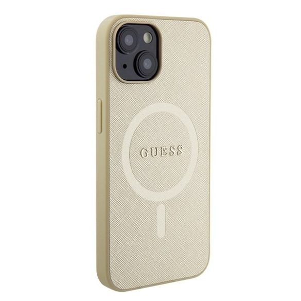 Guess GUHMP15MPSAHMCB iPhone 15 Plus / 14 Plus 6.7" arany keménytok Saffiano MagSafe Saffiano MagSafe