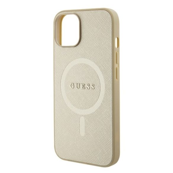 Guess GUHMP15MPSAHMCB iPhone 15 Plus / 14 Plus 6.7" arany keménytok Saffiano MagSafe Saffiano MagSafe