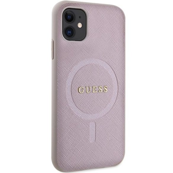 Guess GUHMN61PSAHMCP iPhone 11  6.1" rózsaszín keménytok Saffiano MagSafe Saffiano