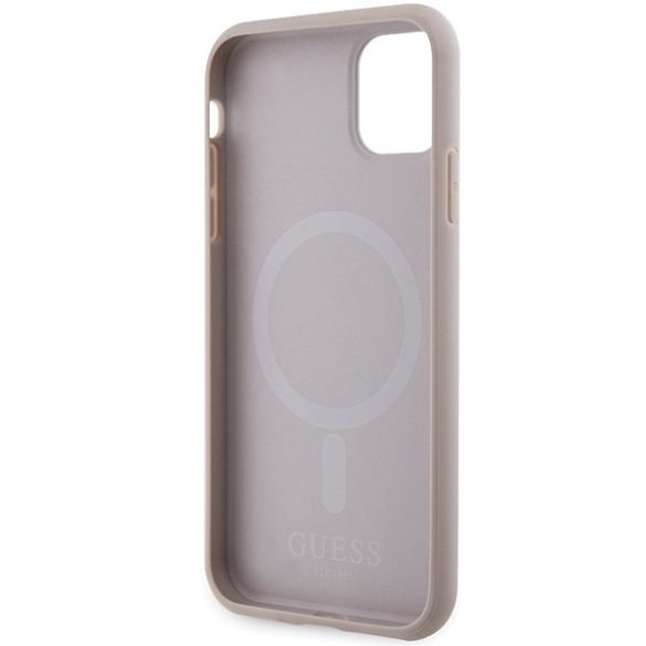 Guess GUHMN61PSAHMCP iPhone 11  6.1" rózsaszín keménytok Saffiano MagSafe Saffiano