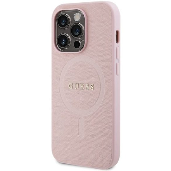 Guess GUHMP13LPSAHMCP iPhone 13 Pro / 13 6,1" rózsaszín keménytok Saffiano MagSafe Saffiano