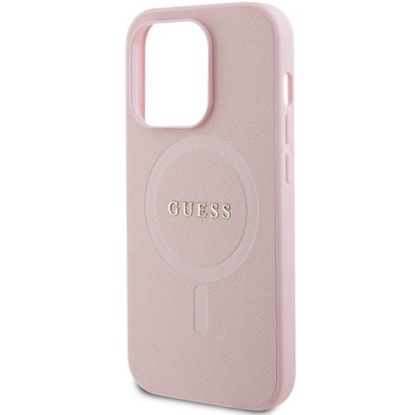 Guess GUHMP14LPSAHMCP iPhone 14 Pro 6,1" rózsaszín keménytok Saffiano MagSafe