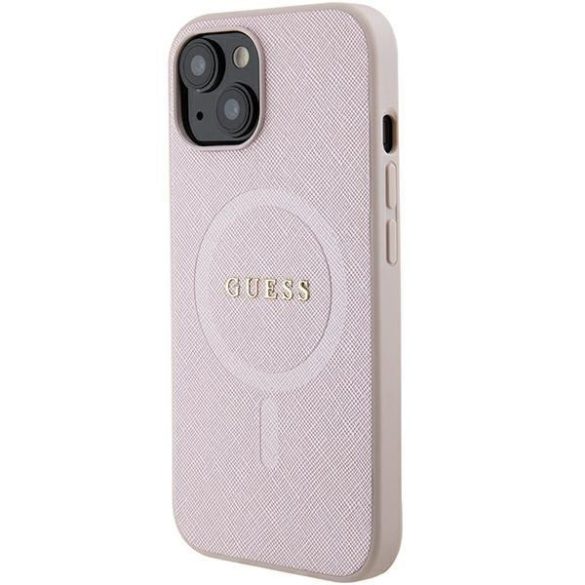 Guess GUHMP15MPSAHMCP iPhone 15 Plus / 14 Plus 6.7" rózsaszín keménytok Saffiano MagSafe