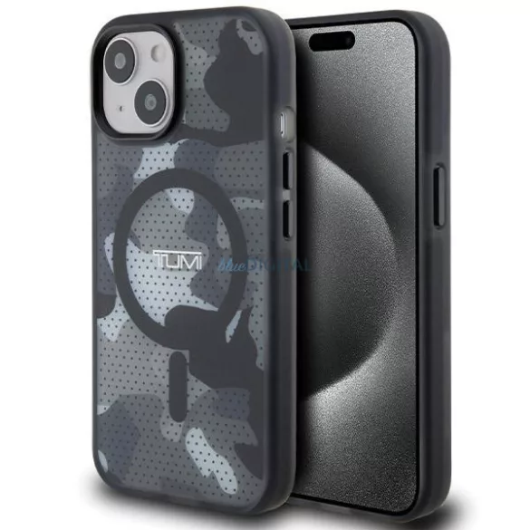 Tumi TUHMP15STCAMK Frosted Camo Print MagSafe-kompatibilis tok iPhone 15 - fekete