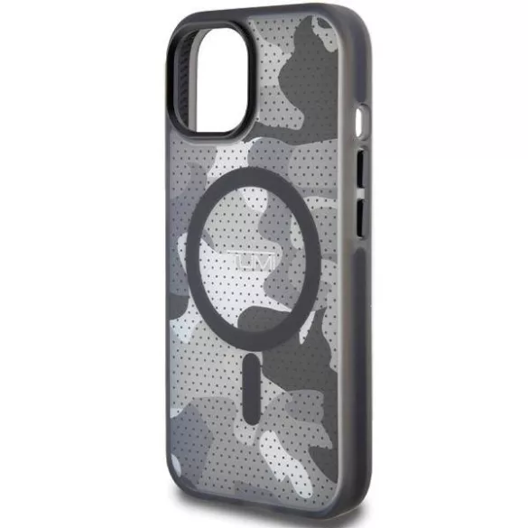 Tumi TUHMP15STCAMK Frosted Camo Print MagSafe-kompatibilis tok iPhone 15 - fekete