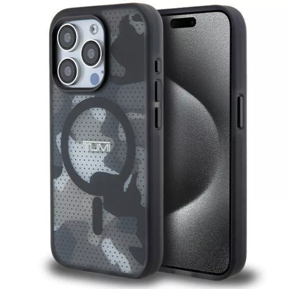 Tumi TUHMP15LTCAMK Frosted Camo Print MagSafe-kompatibilis tok iPhone 15 Pro - fekete