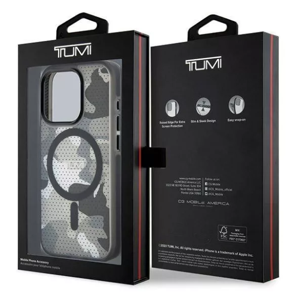 Tumi TUHMP15LTCAMK Frosted Camo Print MagSafe-kompatibilis tok iPhone 15 Pro - fekete