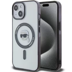   Karl Lagerfeld KLHMP15SHKHNOTK iPhone 15 6.1" átlátszó keménytok IML Karl's Head MagSafe