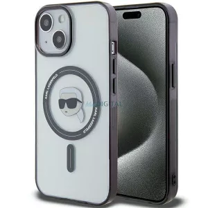 Karl Lagerfeld KLHMP15MHKHNOTK iPhone 15 Plus 6.7" átlátszó keménytok IML Karl's Head MagSafe