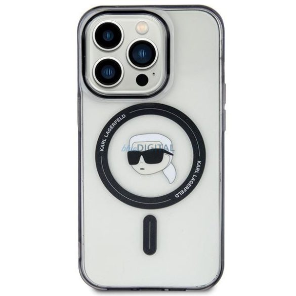 Karl Lagerfeld KLHMP15MHKHNOTK iPhone 15 Plus / 14 Plus 6.7" átlátszó keménytok IML Karl's Head MagSafe