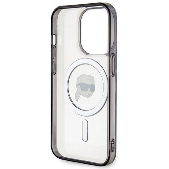 Karl Lagerfeld KLHMP15LHKHNOTK iPhone 15 Pro 6.1" átlátszó keménytok IML Karl's Head MagSafe IML Karl's Head MagSafe