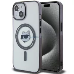   Karl Lagerfeld KLHMP15SHCHNOTK iPhone 15 6.1" átlátszó keménytok IML Choupette's Head MagSafe