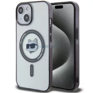 Karl Lagerfeld KLHMP15SHCHNOTK iPhone 15 6.1" átlátszó keménytok IML Choupette's Head MagSafe