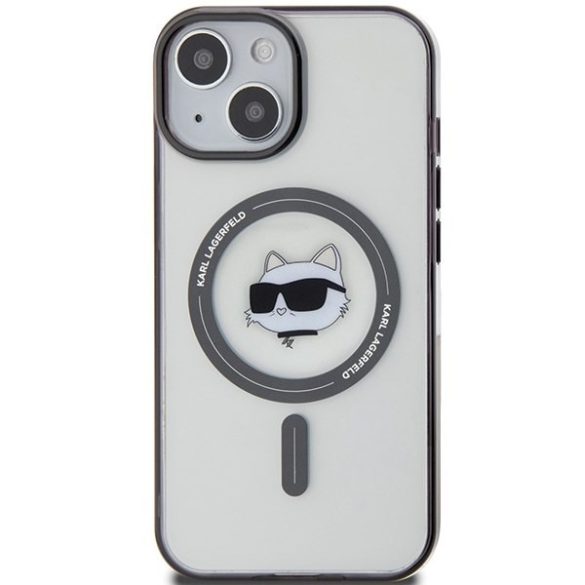 Karl Lagerfeld KLHMP15SHCHNOTK iPhone 15 / 14 / 13 6.1" átlátszó keménytok IML Choupette's Head MagSafe