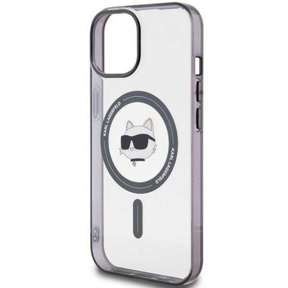 Karl Lagerfeld KLHMP15SHCHNOTK iPhone 15 / 14 / 13 6.1" átlátszó keménytok IML Choupette's Head MagSafe