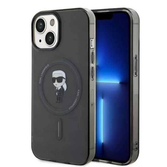 Karl Lagerfeld KLHMP14SHFCKNOK iPhone 14 6.1" fekete / fekete keménytok IML Ikonik MagSafe