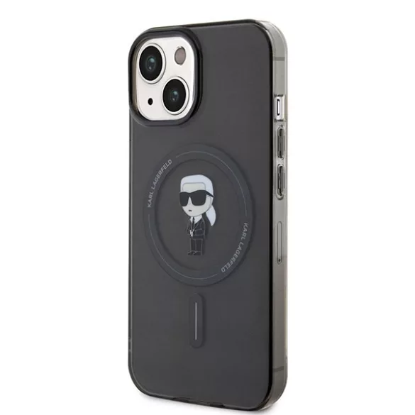 Karl Lagerfeld KLHMP14SHFCKNOK iPhone 14 6.1" fekete / fekete keménytok IML Ikonik MagSafe