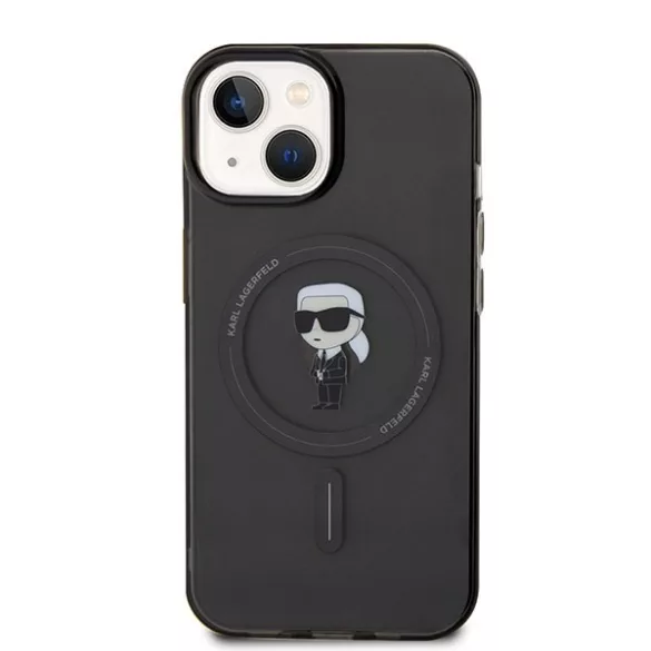 Karl Lagerfeld KLHMP14SHFCKNOK iPhone 14 6.1" fekete / fekete keménytok IML Ikonik MagSafe