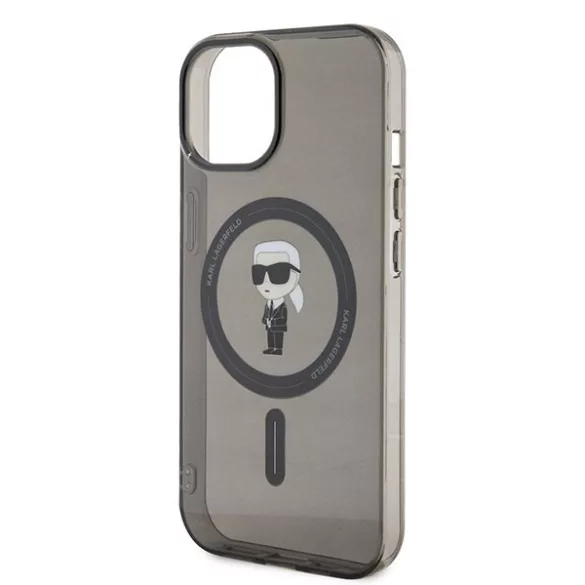 Karl Lagerfeld KLHMP14SHFCKNOK iPhone 14 6.1" fekete / fekete keménytok IML Ikonik MagSafe