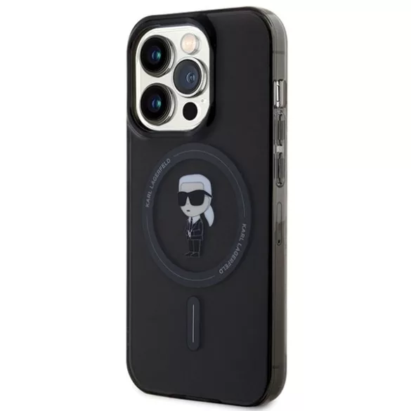 Karl Lagerfeld KLHMP14LHFCKNOK iPhone 14 Pro 6.1" fekete keménytok IML Ikonik MagSafe