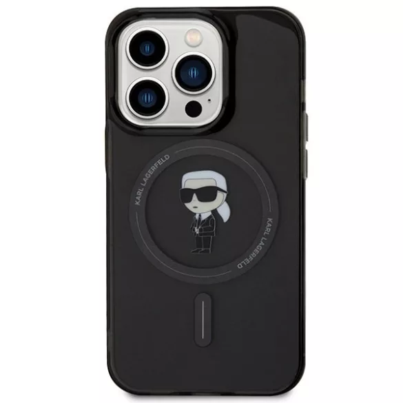 Karl Lagerfeld KLHMP14LHFCKNOK iPhone 14 Pro 6.1" fekete keménytok IML Ikonik MagSafe