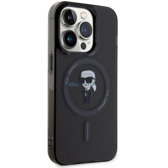 Karl Lagerfeld KLHMP14LHFCKNOK iPhone 14 Pro 6.1" fekete keménytok IML Ikonik MagSafe