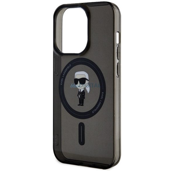Karl Lagerfeld KLHMP14LHFCKNOK iPhone 14 Pro 6.1" fekete keménytok IML Ikonik MagSafe