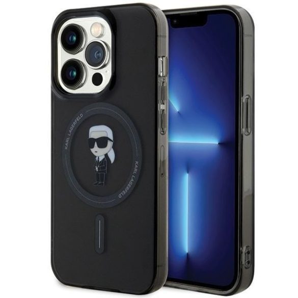 Karl Lagerfeld KLHMP14XHFCKNOK iPhone 14 Pro Max 6.7" fekete keménytok IML ikonikus MagSafe