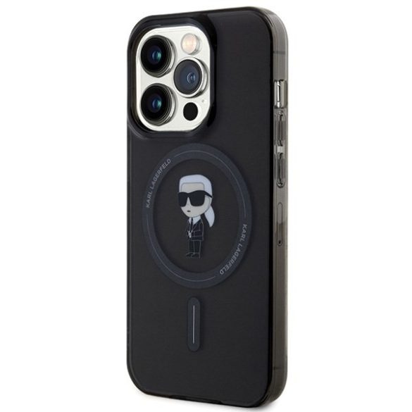 Karl Lagerfeld KLHMP14XHFCKNOK iPhone 14 Pro Max 6.7" fekete keménytok IML ikonikus MagSafe