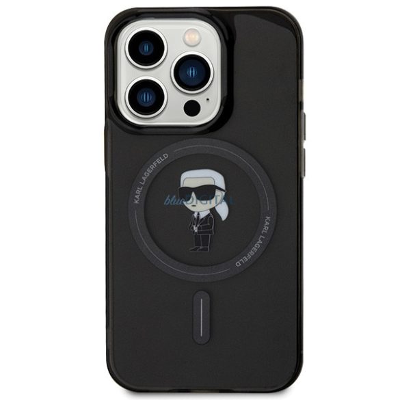 Karl Lagerfeld KLHMP14XHFCKNOK iPhone 14 Pro Max 6.7" fekete keménytok IML ikonikus MagSafe