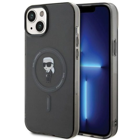 Karl Lagerfeld KLHMP15MHFCKNOK iPhone 15 Plus / 14 Plus 6.7" fekete keménytok IML ikonikus MagSafe