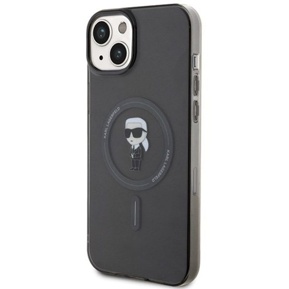 Karl Lagerfeld KLHMP15MHFCKNOK iPhone 15 Plus / 14 Plus 6.7" fekete keménytok IML ikonikus MagSafe