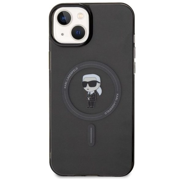 Karl Lagerfeld KLHMP15MHFCKNOK iPhone 15 Plus / 14 Plus 6.7" fekete keménytok IML ikonikus MagSafe