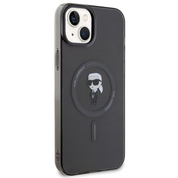 Karl Lagerfeld KLHMP15MHFCKNOK iPhone 15 Plus / 14 Plus 6.7" fekete keménytok IML ikonikus MagSafe