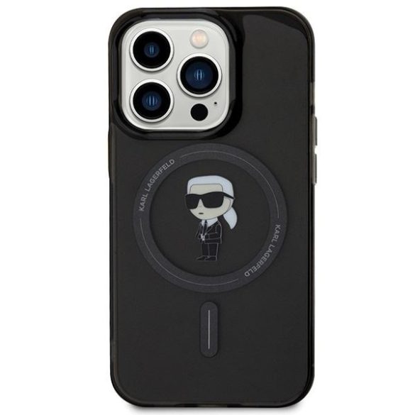 Karl Lagerfeld KLHMP15LHFCKNOK iPhone 15 Pro 6.1" fekete keménytok IML ikonikus MagSafe IML ikonikus MagSafe