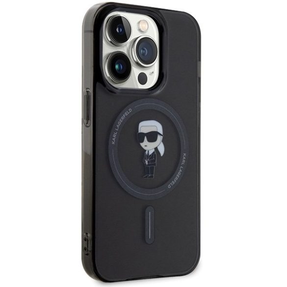 Karl Lagerfeld KLHMP15LHFCKNOK iPhone 15 Pro 6.1" fekete keménytok IML ikonikus MagSafe IML ikonikus MagSafe