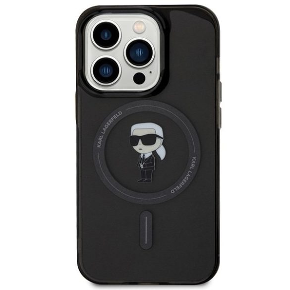 Karl Lagerfeld KLHMP15XHFCKNOK iPhone 15 Pro Max 6.7" fekete keménytok IML ikonikus MagSafe IML ikonikus MagSafe