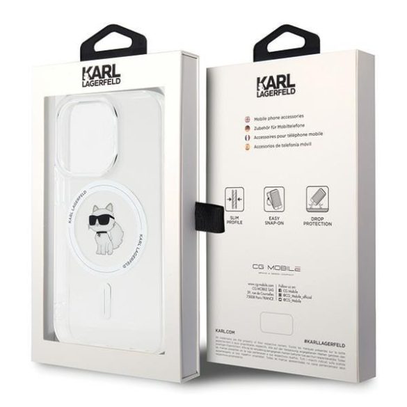 Karl Lagerfeld KLHMP15LHFCCNOT iPhone 15 Pro 6.1" átlátszó keménytok IML Choupette MagSafe