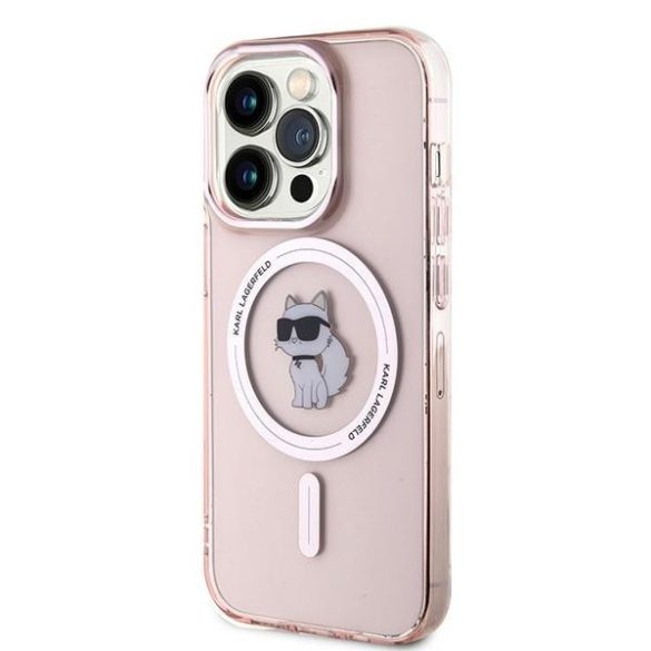 Karl Lagerfeld KLHMP14LHFCCNOP IML Choupette MagSafe-kompatibilis tok iPhone 14 Pro - rózsaszín