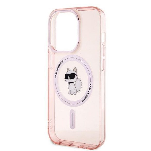 Karl Lagerfeld KLHMP14LHFCCNOP IML Choupette MagSafe-kompatibilis tok iPhone 14 Pro - rózsaszín