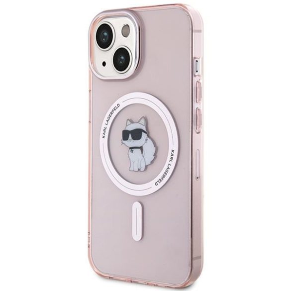 Karl Lagerfeld KLHMP15SHFCCNOP iPhone 15 6.1" rózsaszín keménytok IML Choupette MagSafe