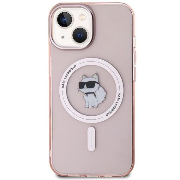 Karl Lagerfeld KLHMP15SHFCCNOP iPhone 15 / 14 / 13 6.1" rózsaszín keménytok IML Choupette MagSafe